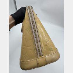 Pre Owned Louis Vuitton LV Alma PM top handle yellow patent leather