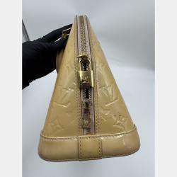 Pre Owned Louis Vuitton LV Alma PM top handle yellow patent leather