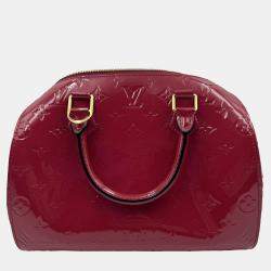 Pre Owned Louis Vuitton LV monogram motana peach red boston top handle