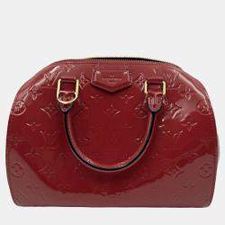 Pre Owned Louis Vuitton LV monogram motana peach red boston top handle