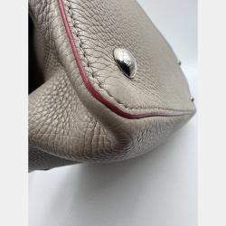 Pre Owned Louis Vuitton grey Leather Capucines MM Bag