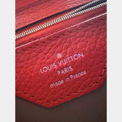 Pre Owned Louis Vuitton Red Leather Capucines BB Bag