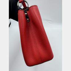 Pre Owned Louis Vuitton Red Leather Capucines BB Bag