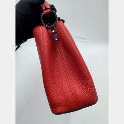 Pre Owned Louis Vuitton Red Leather Capucines BB Bag