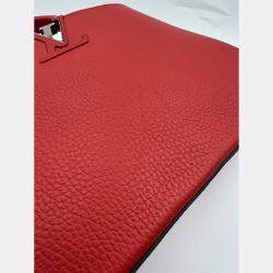 Pre Owned Louis Vuitton Red Leather Capucines BB Bag