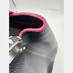 Pre Owned Louis Vuitton Black Taurillon Leather Capucines MM Bag