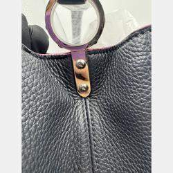 Pre Owned Louis Vuitton Black Taurillon Leather Capucines MM Bag