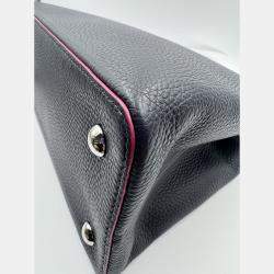 Pre Owned Louis Vuitton Black Taurillon Leather Capucines MM Bag