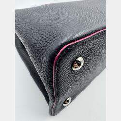 Pre Owned Louis Vuitton Black Taurillon Leather Capucines MM Bag