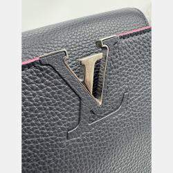 Pre Owned Louis Vuitton Black Taurillon Leather Capucines MM Bag