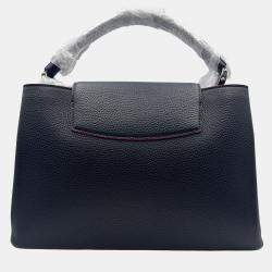 Pre Owned Louis Vuitton Black Taurillon Leather Capucines MM Bag