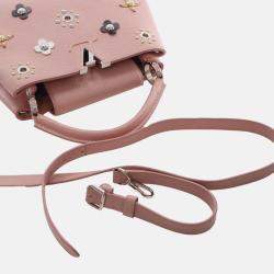 Pre Owned Louis Vuitton Pink Taurillon Mechanical Flowers Capucines BB
