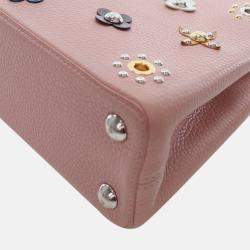 Pre Owned Louis Vuitton Pink Taurillon Mechanical Flowers Capucines BB