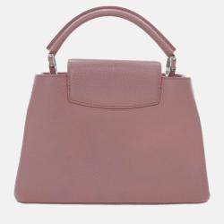 Pre Owned Louis Vuitton Pink Taurillon Mechanical Flowers Capucines BB