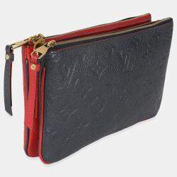 Pre Owned Louis Vuitton Marine Rouge Monogram Empreinte Double Zip Pochette