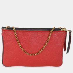Pre Owned Louis Vuitton Marine Rouge Monogram Empreinte Double Zip Pochette