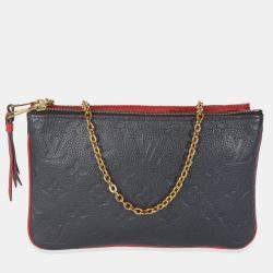 Pre Owned Louis Vuitton Marine Rouge Monogram Empreinte Double Zip Pochette
