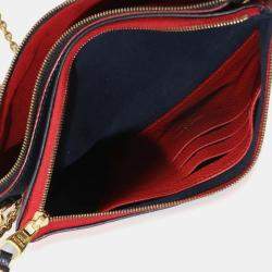 Pre Owned Louis Vuitton Marine Rouge Monogram Empreinte Double Zip Pochette
