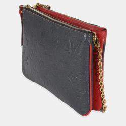 Pre Owned Louis Vuitton Marine Rouge Monogram Empreinte Double Zip Pochette