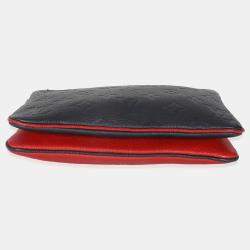 Pre Owned Louis Vuitton Marine Rouge Monogram Empreinte Double Zip Pochette