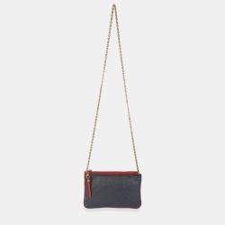 Pre Owned Louis Vuitton Marine Rouge Monogram Empreinte Double Zip Pochette