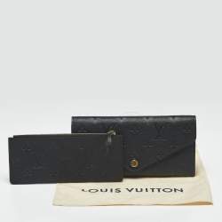 Pre Owned Louis Vuitton Black Monogram Empreinte Leather Josephine Wallet