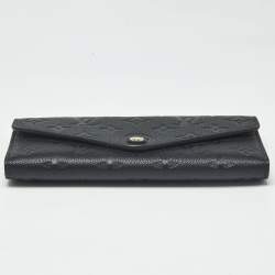 Pre Owned Louis Vuitton Black Monogram Empreinte Leather Josephine Wallet