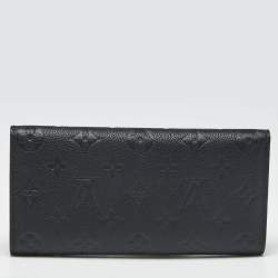 Pre Owned Louis Vuitton Black Monogram Empreinte Leather Josephine Wallet