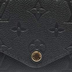 Pre Owned Louis Vuitton Black Monogram Empreinte Leather Josephine Wallet