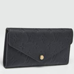 Pre Owned Louis Vuitton Black Monogram Empreinte Leather Josephine Wallet
