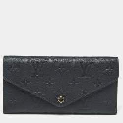 Pre Owned Louis Vuitton Black Monogram Empreinte Leather Josephine Wallet