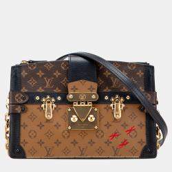 Pre Owned Louis Vuitton Brown Monogram Reverse Trunk Clutch