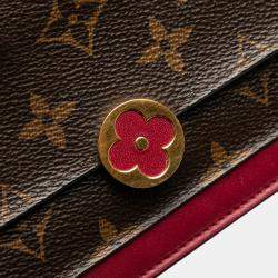 Pre Owned Louis Vuitton Brown Monogram Flore Wallet On Chain