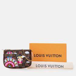 Pre Owned Louis Vuitton Brown Damier Ebene Vivienne Holiday Mini Pochette Accessoires