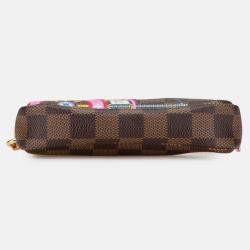 Pre Owned Louis Vuitton Brown Damier Ebene Vivienne Holiday Mini Pochette Accessoires