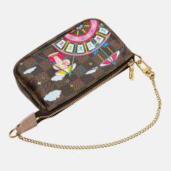 Pre Owned Louis Vuitton Brown Damier Ebene Vivienne Holiday Mini Pochette Accessoires