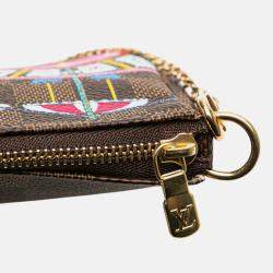 Pre Owned Louis Vuitton Brown Damier Ebene Vivienne Holiday Mini Pochette Accessoires