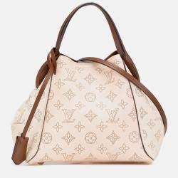 Pre Owned Louis Vuitton Beige Brown Monogram Mahina Hina PM