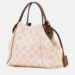 Pre Owned Louis Vuitton Beige Brown Monogram Mahina Hina PM