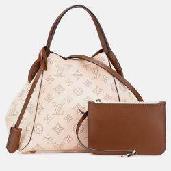 Pre Owned Louis Vuitton Beige Brown Monogram Mahina Hina PM