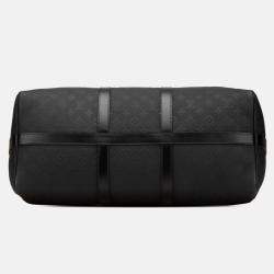 Pre Owned Louis Vuitton Keepall Bandouliere 50 Monogram Taurillon Black Leather Boston Bag