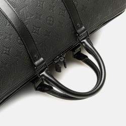 Pre Owned Louis Vuitton Keepall Bandouliere 50 Monogram Taurillon Black Leather Boston Bag