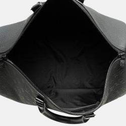 Pre Owned Louis Vuitton Keepall Bandouliere 50 Monogram Taurillon Black Leather Boston Bag