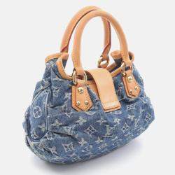 Pre Owned Louis Vuitton Pretty Denim Monogram Blue Canvas and Leather Handbag