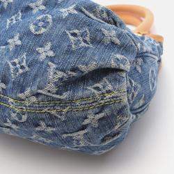 Pre Owned Louis Vuitton Pretty Denim Monogram Blue Canvas and Leather Handbag
