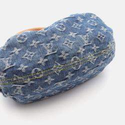 Pre Owned Louis Vuitton Pretty Denim Monogram Blue Canvas and Leather Handbag