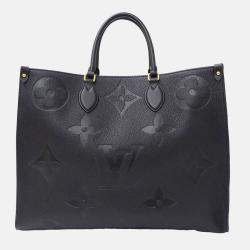 Pre Owned Louis Vuitton Onthego GM Black Monogram Empreinte Leather Tote Bag