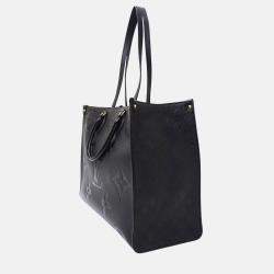 Pre Owned Louis Vuitton Onthego GM Black Monogram Empreinte Leather Tote Bag
