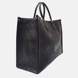 Pre Owned Louis Vuitton Onthego GM Black Monogram Empreinte Leather Tote Bag