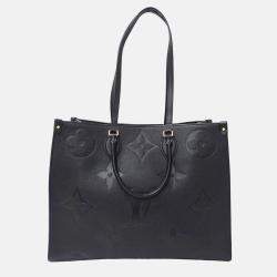 Pre Owned Louis Vuitton Onthego GM Black Monogram Empreinte Leather Tote Bag